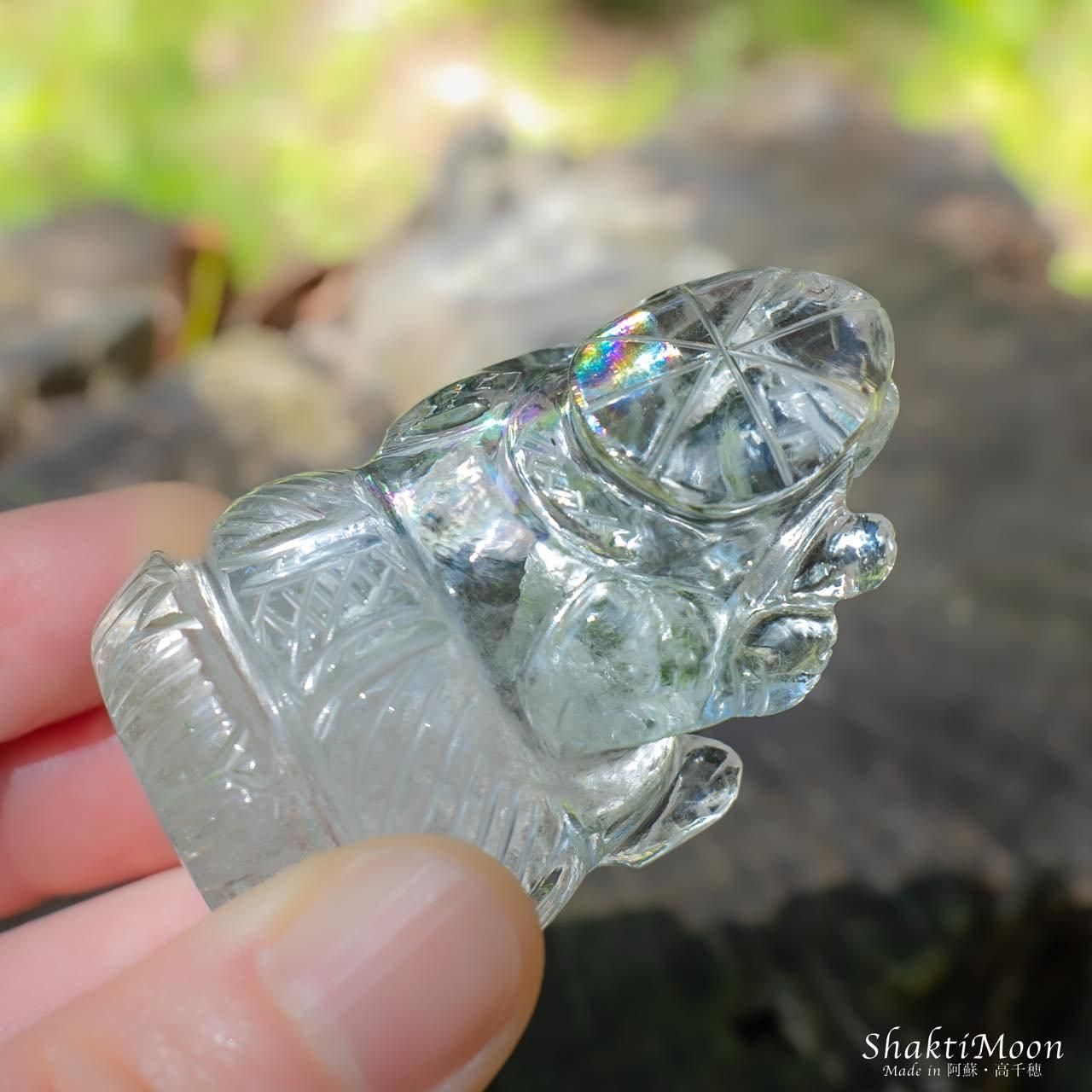 レアマニカラン水晶ガネーシャ虹入り