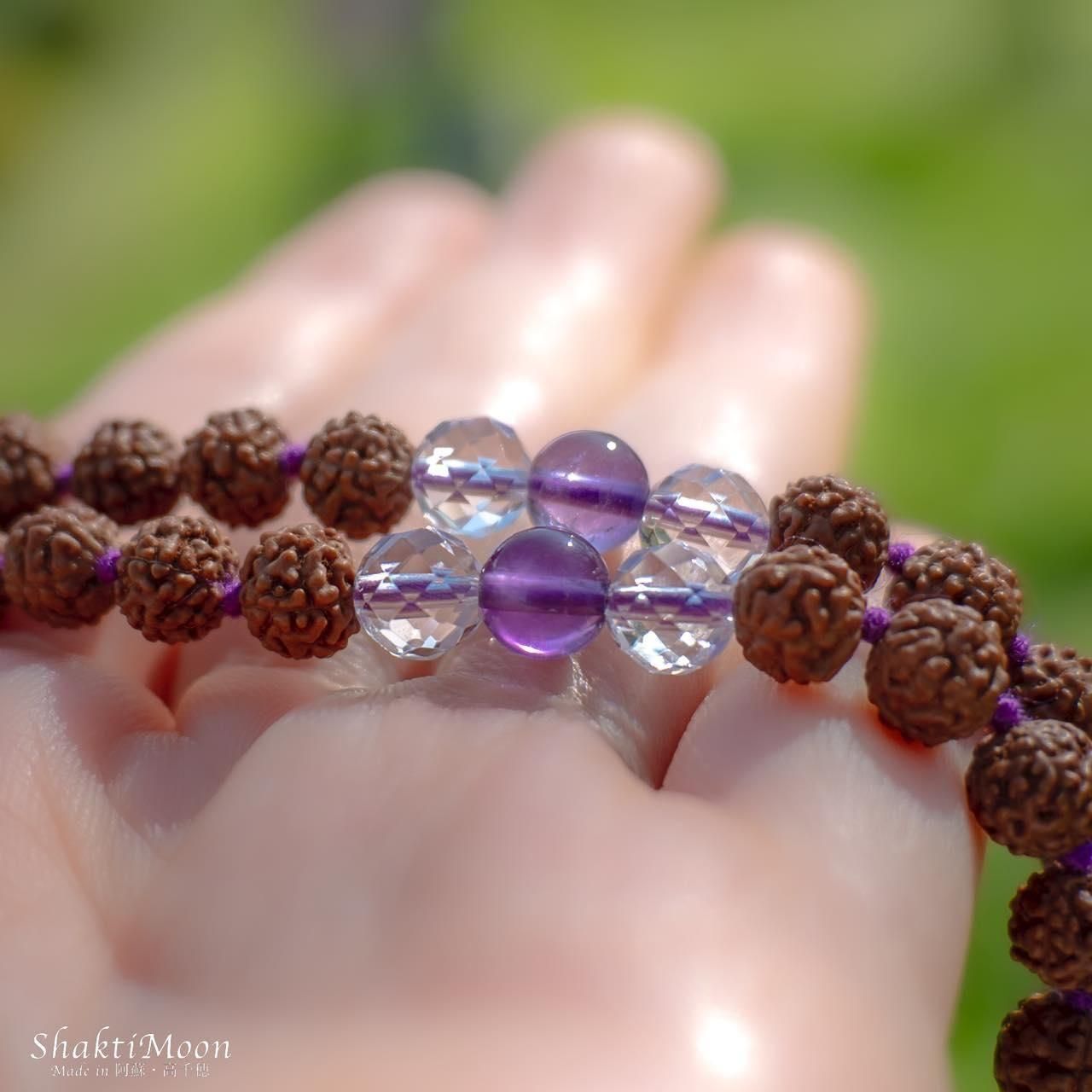 ルドラークシャ　値段交渉 レア・希少！4WAY プレミアムカットアメジストと10面