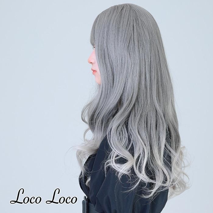 即納 グラデーション ウィッグ グレー プラチナ ロング クール ゆめかわ ロリータ 耐熱 Locoloco Locoloco ロコロコ ファッションウィッグ コスプレウィッグ通販ショップ