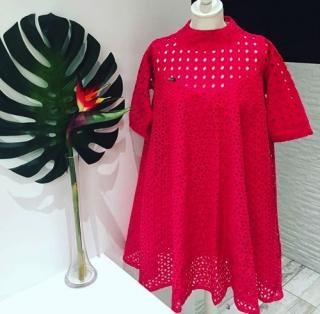 Tahitian handmade dress red) / ҥϥɥᥤɥɥ쥹Size S