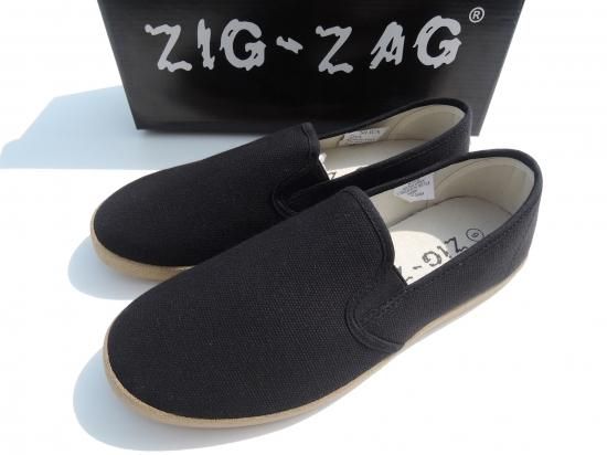 ZIG ZAG  Slip-On Shoes Black/Gum Sole åݥ #7206  Black ֥å