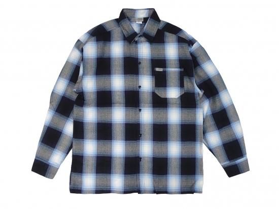 CalTop ȥåסLong Sleeve Flannel Shirt եͥ륷 NAVY & SKY BLUE