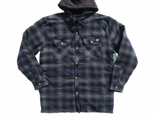 Dickies  #TJ211 Fleece Hooded Flannel Shirt Jacket  フードシャツジャケット B2P