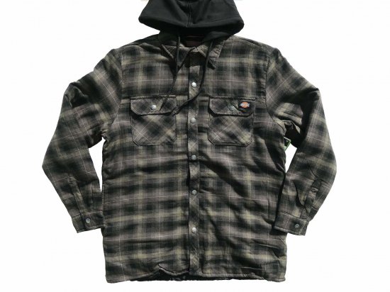 Dickies ディッキーズ #TJ211 Fleece Hooded Flannel Shirt Jacket with Hydroshield フードシャツジャケット MP1
