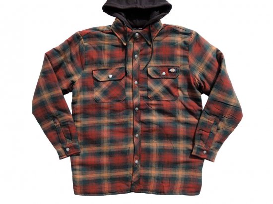 Dickies  #TJ211 Fleece Hooded Flannel Shirt Jacket  աɥĥ㥱å F2P