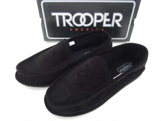 <img class='new_mark_img1' src='https://img.shop-pro.jp/img/new/icons53.gif' style='border:none;display:inline;margin:0px;padding:0px;width:auto;' />TROOPER SHOES AMERICA HOUSE SHOES ハウスシューズ BLACK ブラック