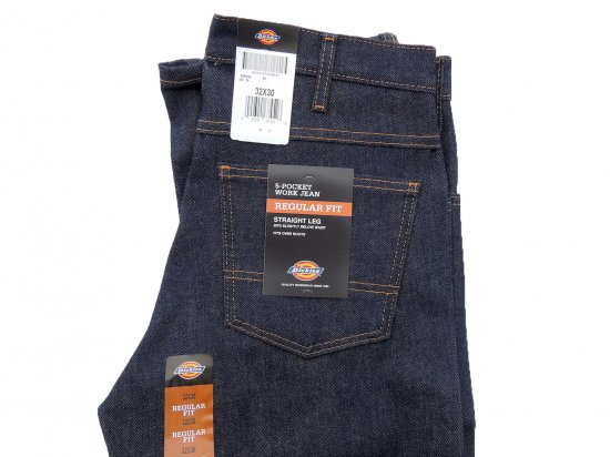 Dickies ディッキーズ  #9393NB  Regular Straight Fit 5 Pocket Denim Jeans レギュラーストレート インディゴブルー USA規格 L32