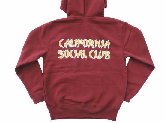 <img class='new_mark_img1' src='https://img.shop-pro.jp/img/new/icons15.gif' style='border:none;display:inline;margin:0px;padding:0px;width:auto;' />California Social Club LITTLE TOKYO  PULLOVER HOODIE フーディー  BURGUNDY