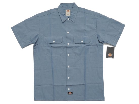 DICKIES WS509 CHAMBRAY S/S SHIRT シャンブレーシャツ 半袖　BU ブルーシャンブレー