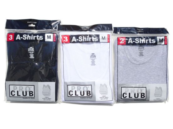 PRO CLUB プロクラブ A-SHIRTS TANKTOP PACK Aシャツ リブタンクトップパック
