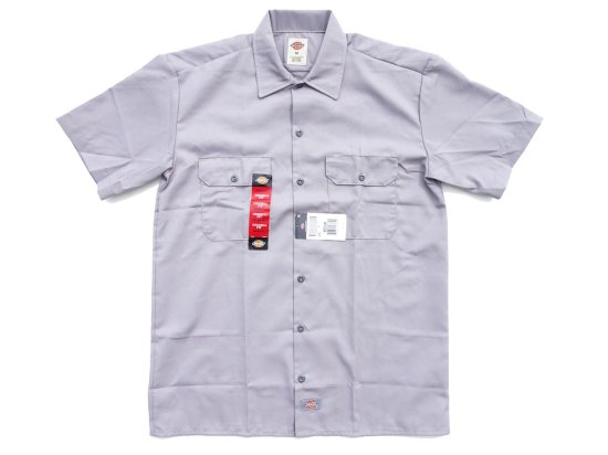 DICKIES #1574 SHORT SLEEVE WORK SHIRT Ⱦµ SV SILVER