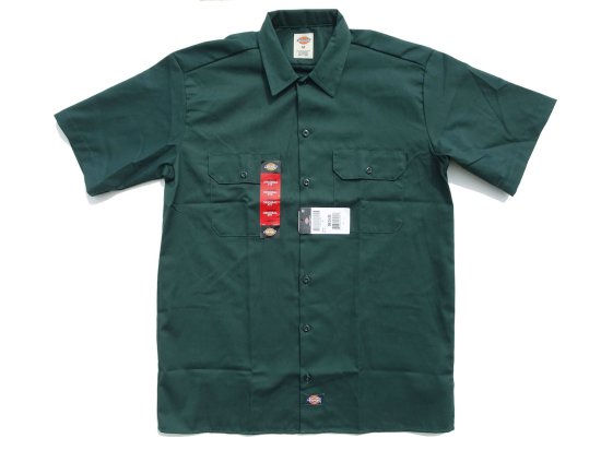 DICKIES #1574 SHORT SLEEVE WORK SHIRT 半袖ワークシャツ GH / Hunter green ハンターグリーン