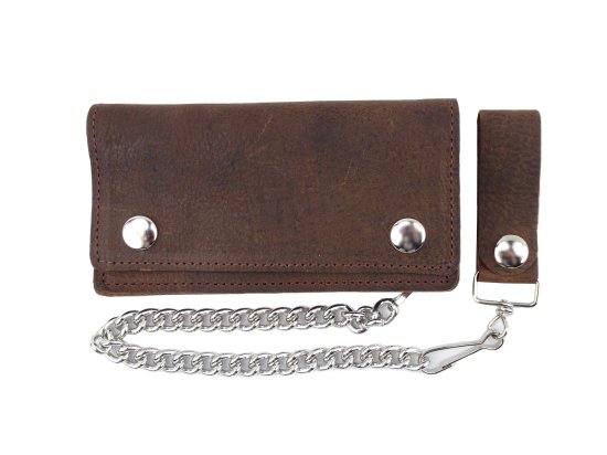 PULL-UP LEATHER  6INCH CHAIN  WALLET  チェーンつき 6インチ ロングウォレット  USA製 DARK BROWN