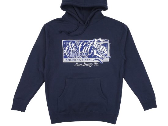 DYSE ONE CLOTHING  BOXED HOODIE NAVY