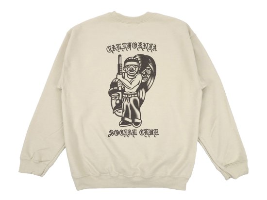 Javier Deluna x California Social Club Collaboration Crewneck Sweatshirts  Sand* 
