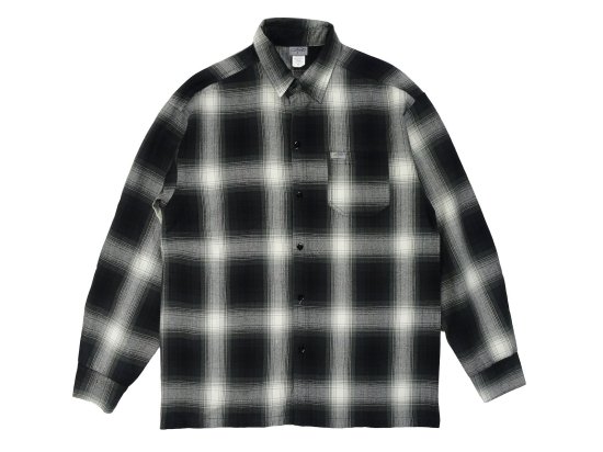 CalTop ȥåסLong Sleeve Flannel Shirt եͥ륷 BLACK & IVORY