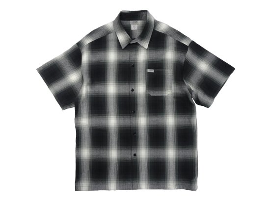 CalTop ȥå Short Sleeve Flannel Shirt եͥ륷 BLACK & IVORY