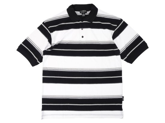 <img class='new_mark_img1' src='https://img.shop-pro.jp/img/new/icons8.gif' style='border:none;display:inline;margin:0px;padding:0px;width:auto;' />CalTop ȥå #185 Striped Polo Shirts ݥ Black