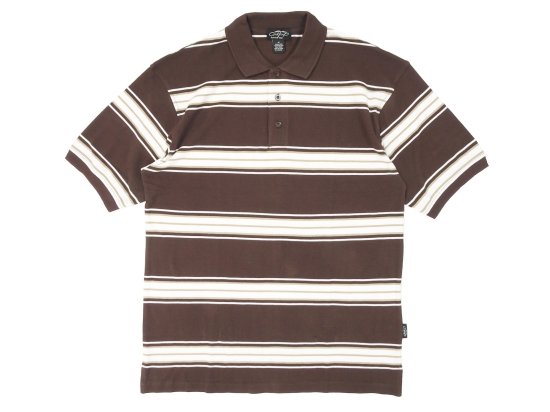 <img class='new_mark_img1' src='https://img.shop-pro.jp/img/new/icons8.gif' style='border:none;display:inline;margin:0px;padding:0px;width:auto;' />CalTop ȥå #777 Striped Polo Shirts ݥ Brown