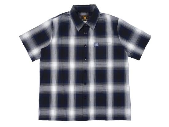 FB COUNTY Short Sleeve Checker Flannel Shirt  Royal/Grey/White