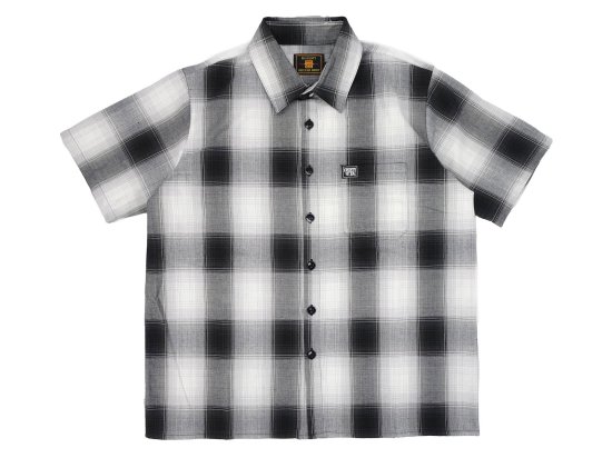 <img class='new_mark_img1' src='https://img.shop-pro.jp/img/new/icons8.gif' style='border:none;display:inline;margin:0px;padding:0px;width:auto;' />FB COUNTY Short Sleeve Checker Flannel Shirt White/Black