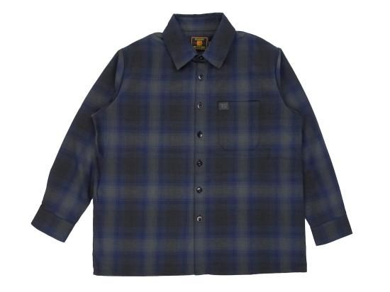 FB COUNTY Long  Sleeve Checker Flannel Shirt Royal/Black/Grey