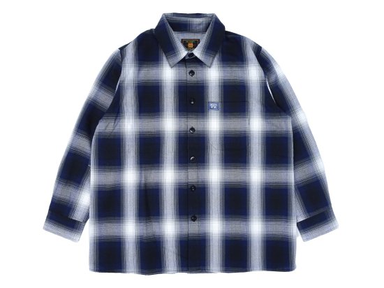 <img class='new_mark_img1' src='https://img.shop-pro.jp/img/new/icons8.gif' style='border:none;display:inline;margin:0px;padding:0px;width:auto;' />FB COUNTY Long  Sleeve Checker Flannel Shirt Royal/Grey/White
