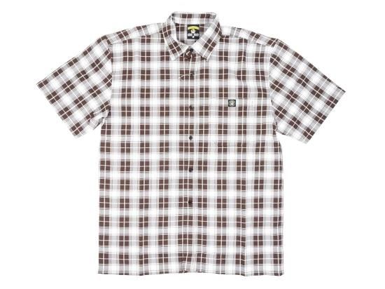 LOWRIDER MAGAZINE ROLLERS S/S WOVEN SHIRT BROWN/WHITE