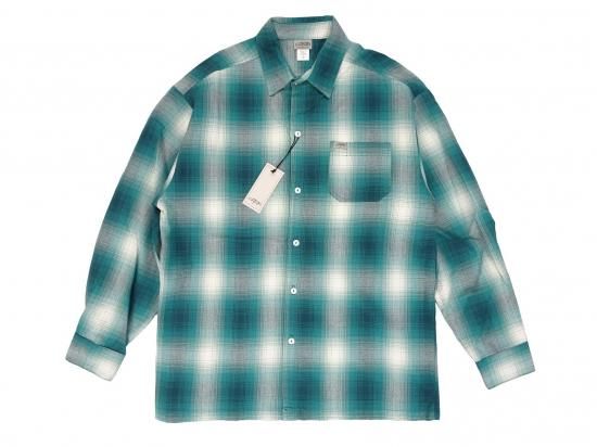 CalTop ȥåסLong Sleeve Flannel Shirt եͥ륷 Teal Blue