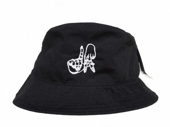 Estevan Oriol LA FINGERS EMBROIDERED BUCKET HAT BLACK