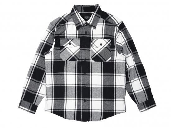 LA GATE FLANNEL SHIRT եͥ륷 #White/Black