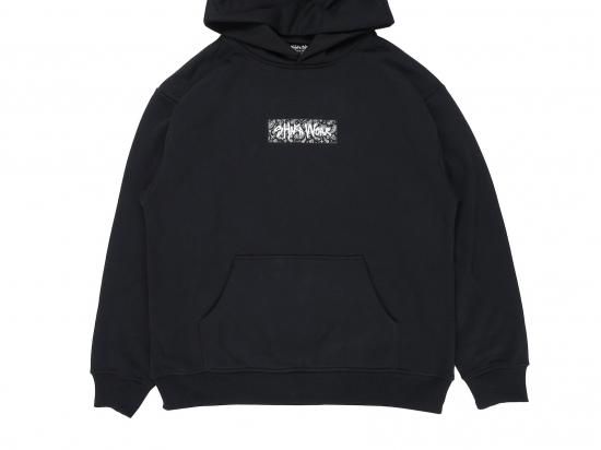 SHAKA WEAR Paisley logo Hoodie Heather Black x Black