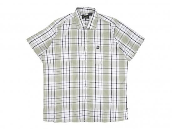 California Social Club Short Sleeve Plaid Shirt. å Sage x White
