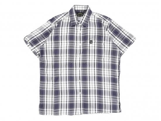 California Social Club Short Sleeve Plaid Shirt. å Navy  x White