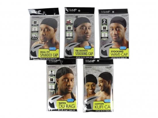 TITAN SPANDEX CAP ѥǥåå/ DU-RAG ɥ饰/ WAVE CAP ֥å/KUFI CAP/ STOCKING CAP/ BLACK