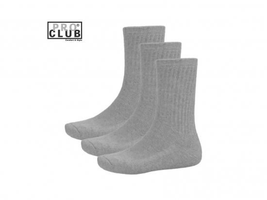 PRO CLUB ץ  HEAVY WEIGHT CREW SOCKS H.Gray إӡȡ롼å  졼  3PACK 3­ѥå