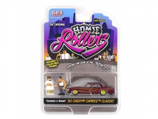 <img class='new_mark_img1' src='https://img.shop-pro.jp/img/new/icons8.gif' style='border:none;display:inline;margin:0px;padding:0px;width:auto;' />Homie Rollerz 1:64 Diecast 1990 Chevy Caprice Classic w/ Chorizo & Rhino
