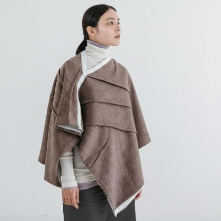 ウール×オーガニックコットンストールポンチョ