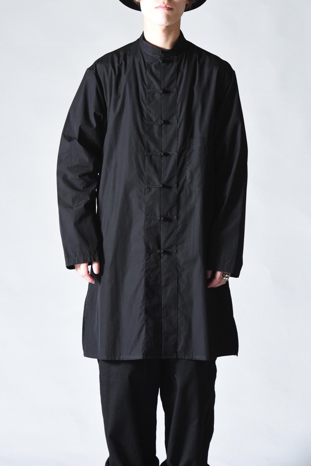 Yohji Yamamoto ヨウジヤマモト チャイナ服 シャツ ロング丈 黒 