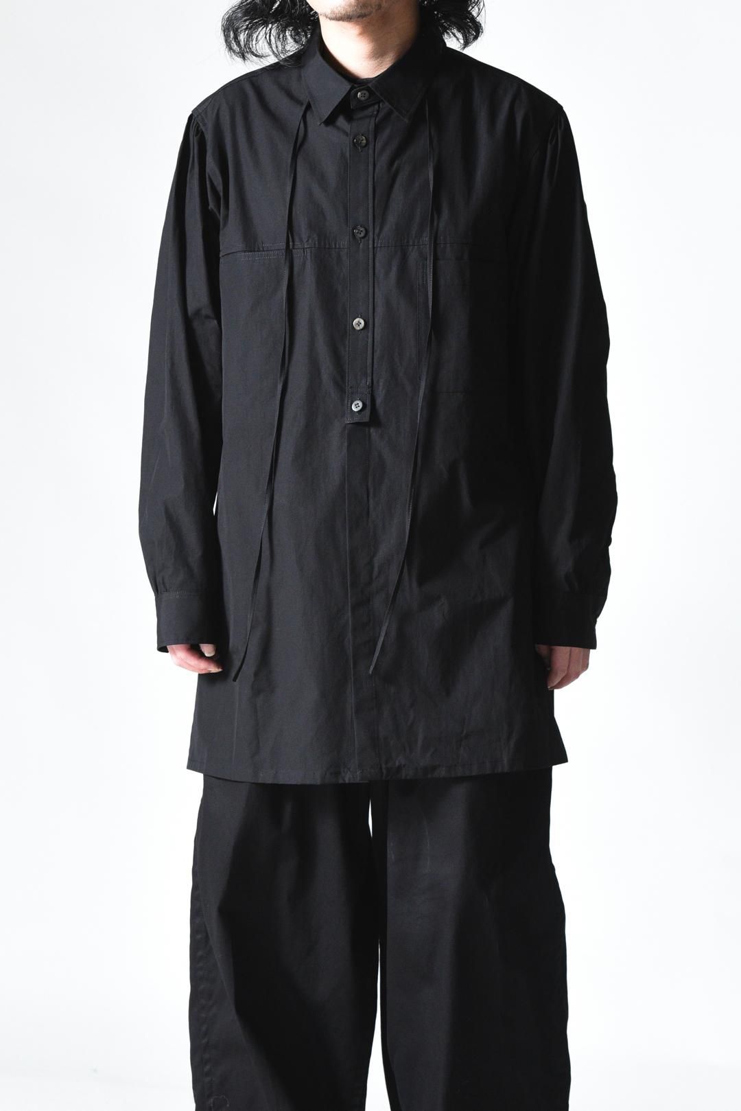 Y's for men COTTON BROADCLOTH PANEL SHIRT WITH COLLAR CORD