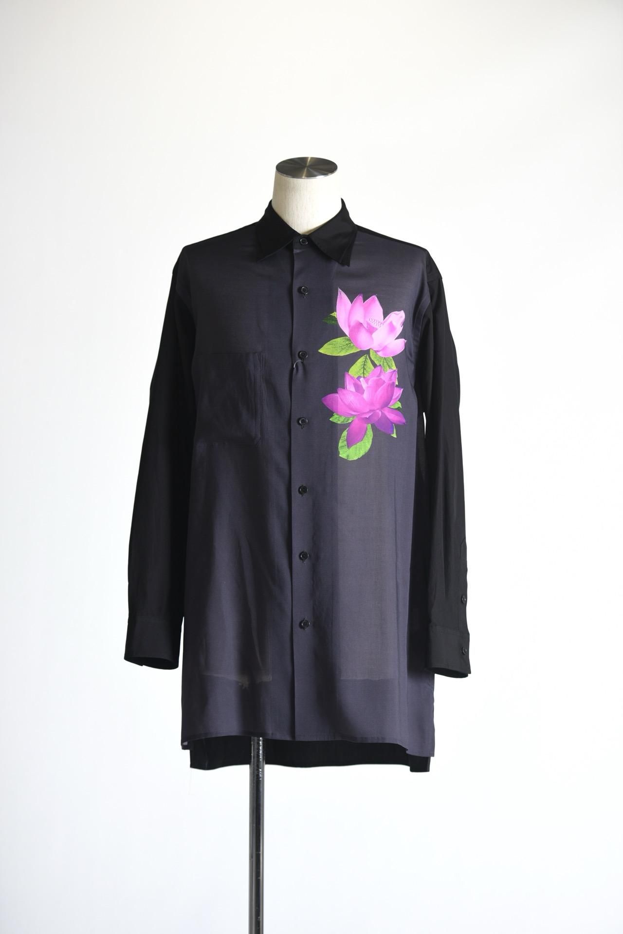 Y's for men DOUBLE COLLAR SHIRT BROAD AND CELLULOSE GRAY LOTUS