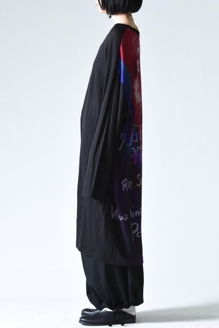 Yohji Yamamoto POUR HOMME 内田柄ウールロングカットソー - Ka Yohji Yamamoto POUR HOMME 内田柄ウールロングカットソー - Ka