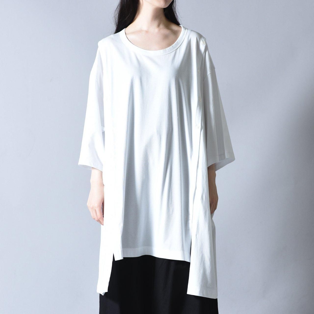 ポジャギ　140×70 ホワイトリネン　No.211 △ リクエスト分 Ground Y ボタン開閉ジャンボカットソー white - Ka na ta,Yohji