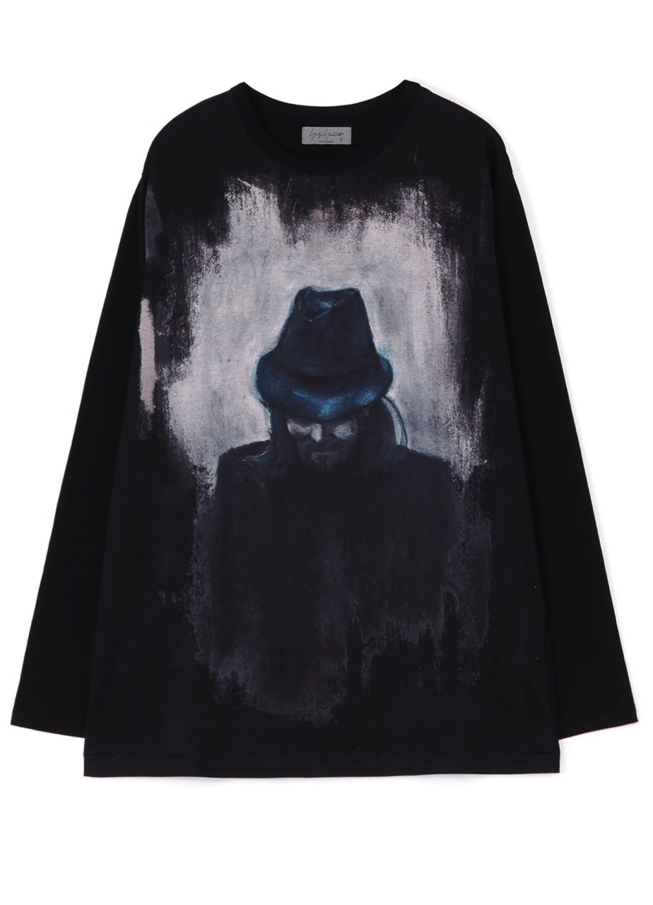 【Yohji Yamamoto】コットン天竺 山本耀司 プリントカットソー Yohji Yamamoto POUR HOMME 「山本耀司」プリントBIGカットソー