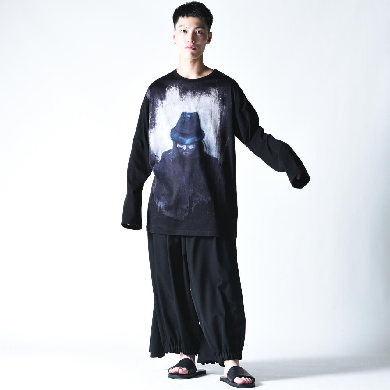 Yohji Yamamoto POUR HOMME 「山本耀司」プリントBIGカットソー Yohji Yamamoto POUR HOMME 「山本耀司」プリントBIGカットソー