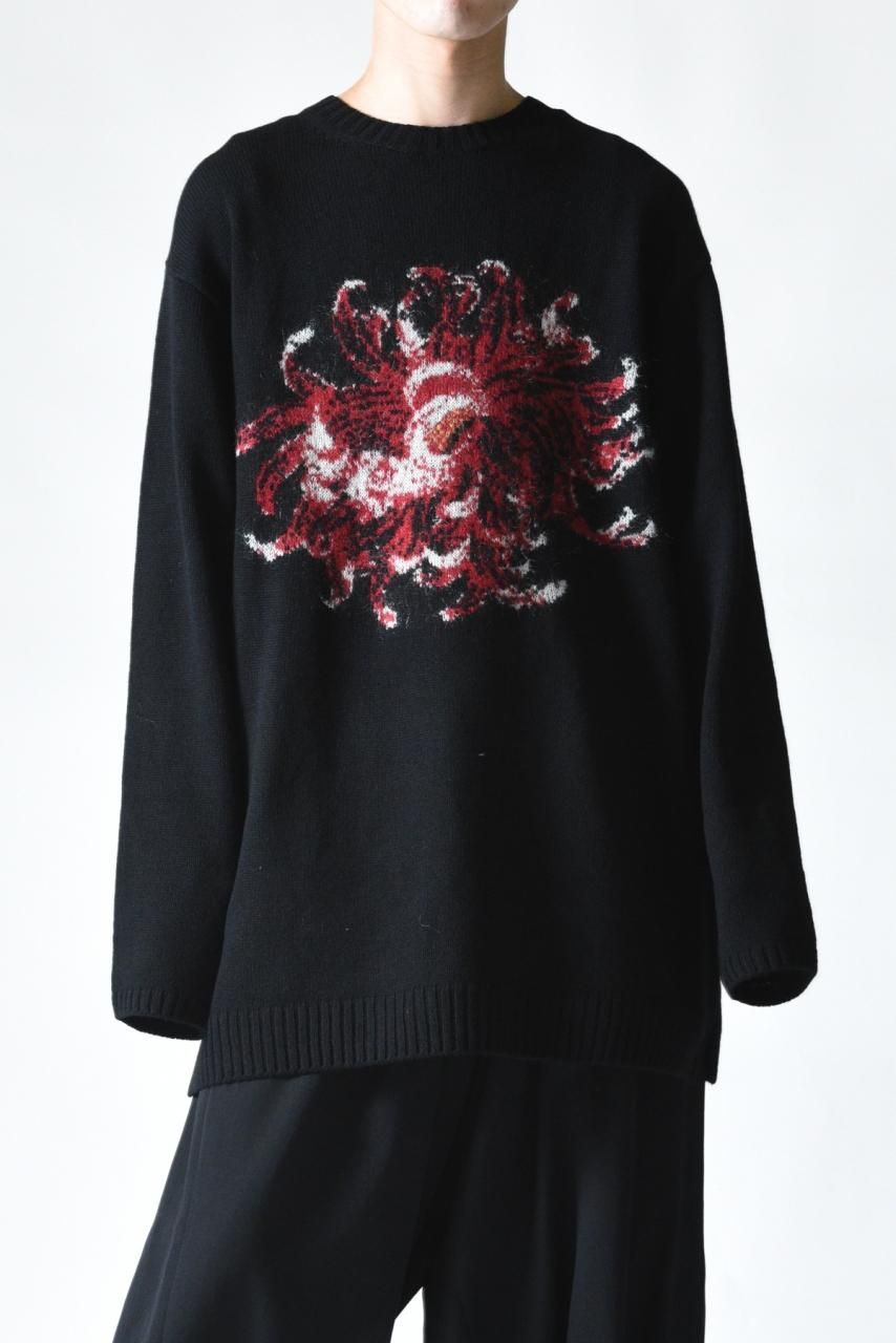 Yohji Yamamoto POUR HOMME 花柄インターシャラウンドネック 菊 - Ka na ta,Yohji Yamamoto取扱  Dear Joze. の通販サイト