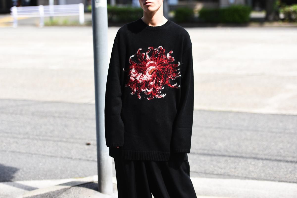 Yohji Yamamoto POUR HOMME 花柄インターシャラウンドネック 菊 - Ka na ta,Yohji Yamamoto取扱 Dear Joze. の通販サイト