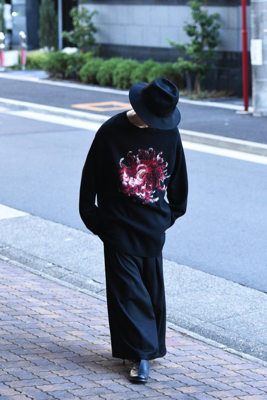 Yohji Yamamoto POUR HOMME 花柄インターシャラウンドネック 菊 - Ka na ta,Yohji Yamamoto取扱 Dear Joze. の通販サイト