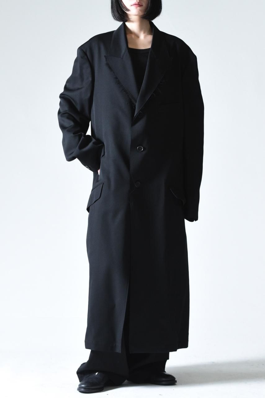 Yohji Yamamoto POUR HOMME カットオフ二重ピークドラペルコート Yohji Yamamoto POUR HOMME カットオフ二重ピークドラペルコート