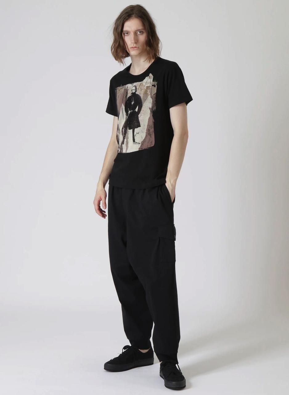 【Yohji Yamamoto】POUR HOMME デッサンプリントカットソー Yohji Yamamoto POUR HOMME デッサンカットソー 黒前姿 - Ka na